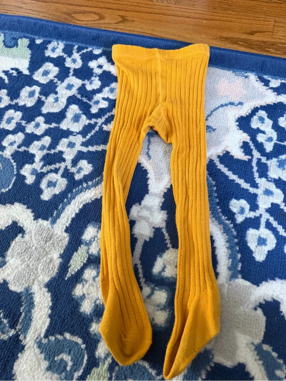 Girls Ribbed Tights in Pink and Mustard - Soft Stretch